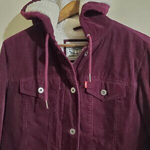 Levi's 'The Mia' Corduroy Oversized Hooded Sherpa Trucker Jacket